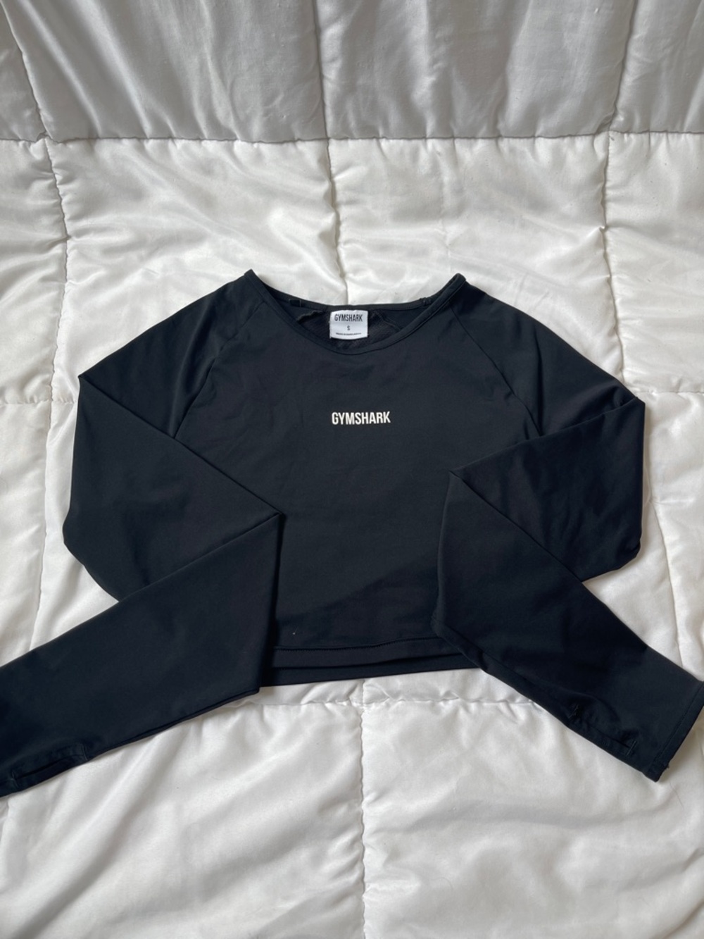 Gymshark Black Long Sleeve Cropped Crew